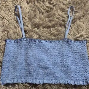 Me to we. Smocked crop top with thin straps